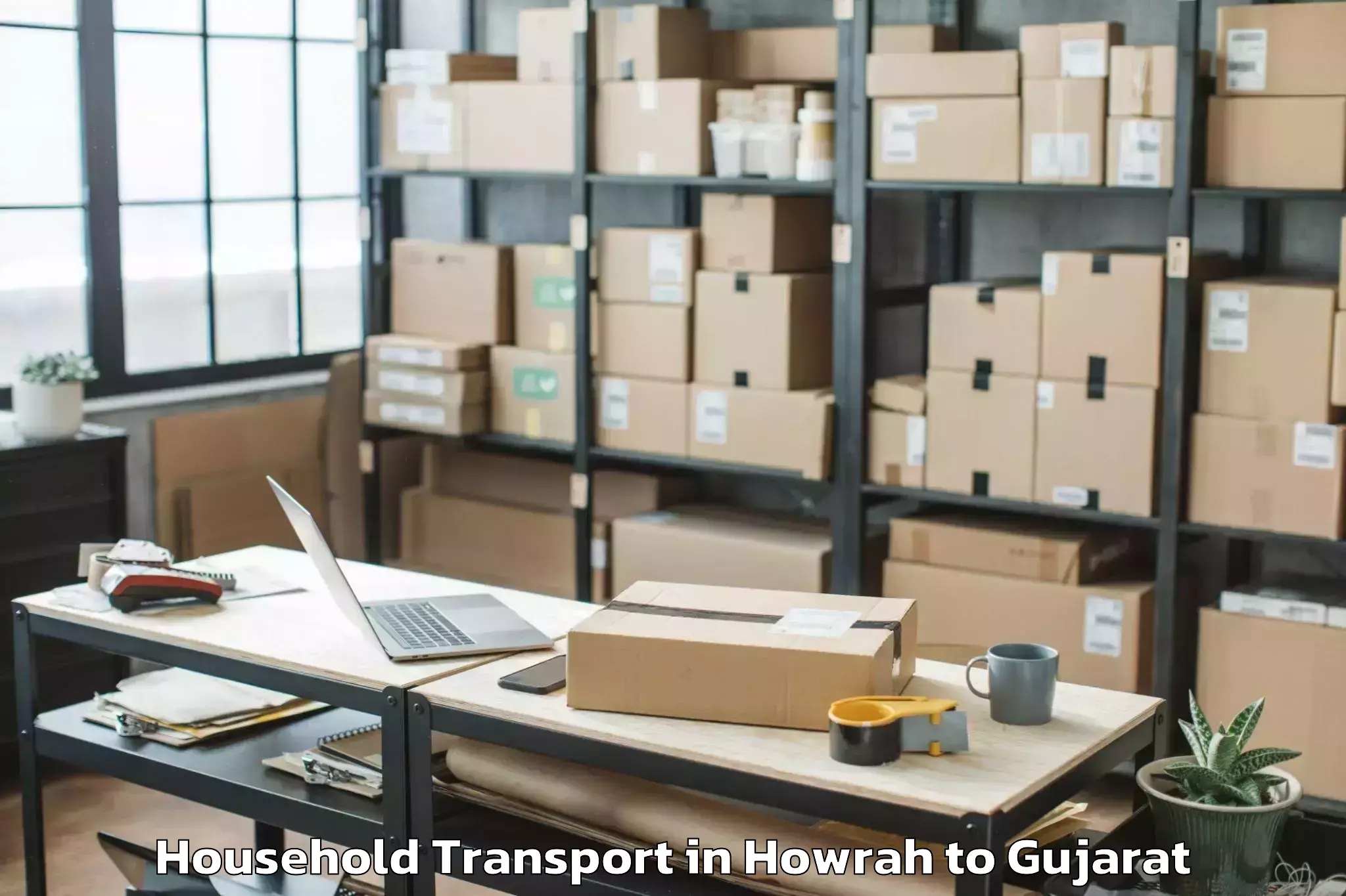 Professional Howrah to Veraval Household Transport